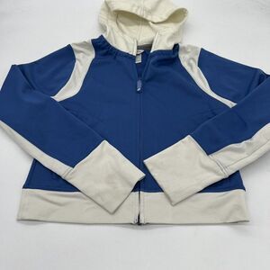 Nautilus Blue white crop long sleeve jacket size XS